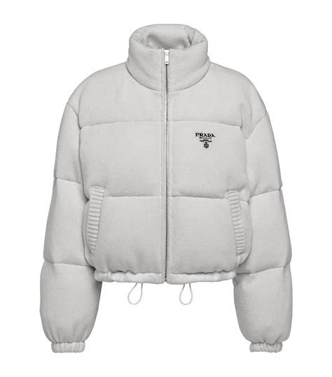 prada grey puffer jacket